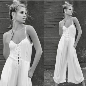 Free People Embroidered Wide Leg Jumpsuit